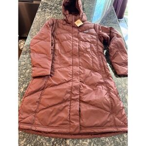 Patagonia Down With It Parka Dark Ruby Red Puffer Coat 28442 Large NWT jacket